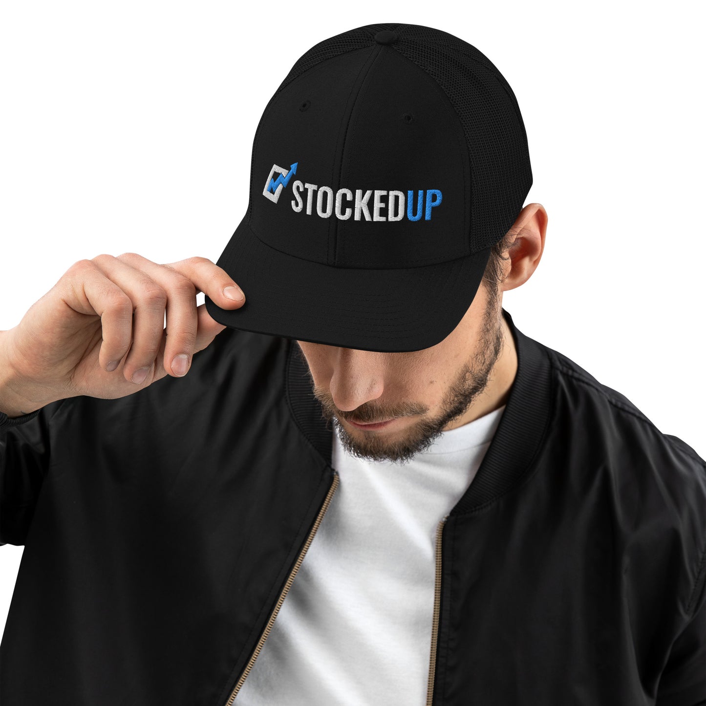 StockedUp Trucker Snapback (Black/Black)