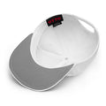 StockedUp White Flat Brim Snapback (White Text)